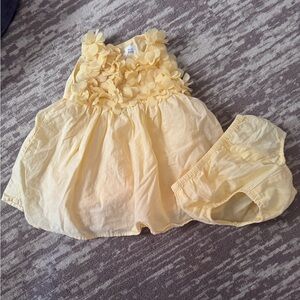 GAP Pale Yellow Floral Appliqué Bubble Dress with Bloomers